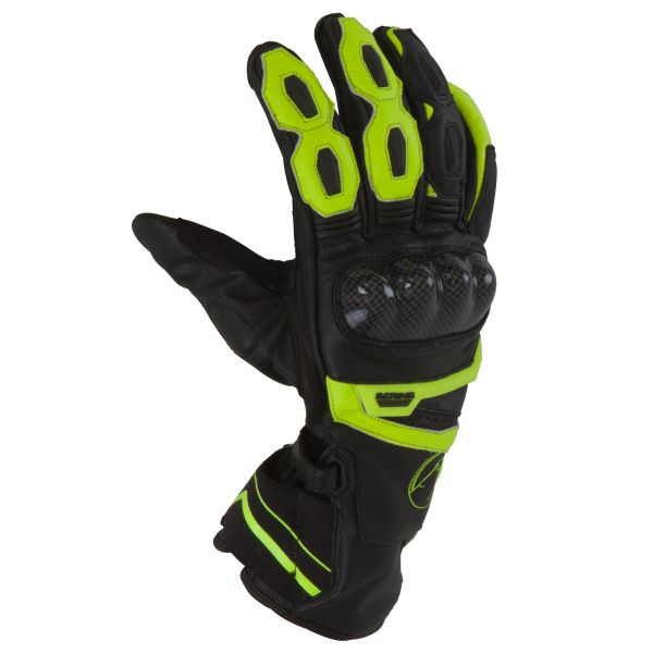 Guanti moto Bering Spitfire Nero Giallo Fluorescente