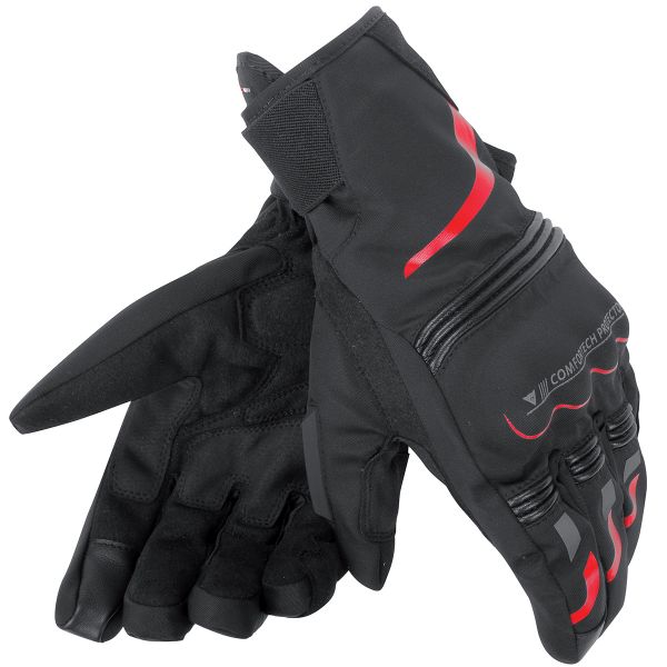 Guanti moto Dainese Tempest Unisex D-Dry Short Black Red