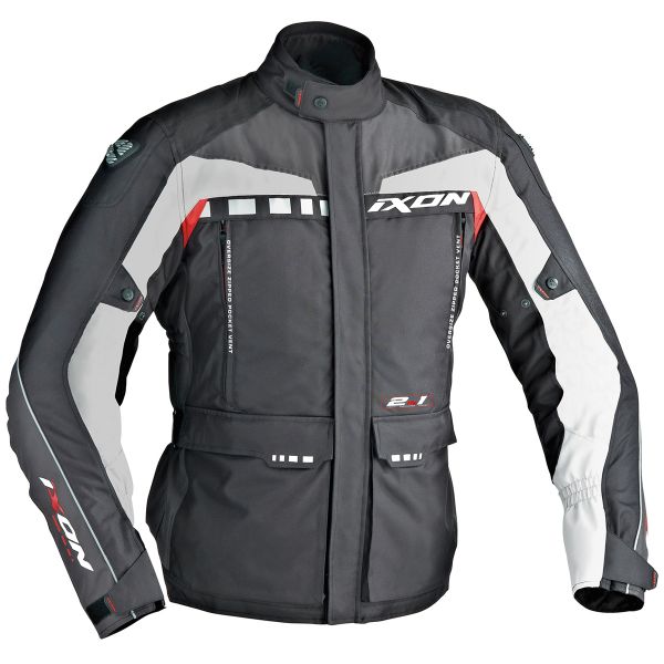 Giacche Moto Lunghe Ixon Corsica Nero Grigio Rosso