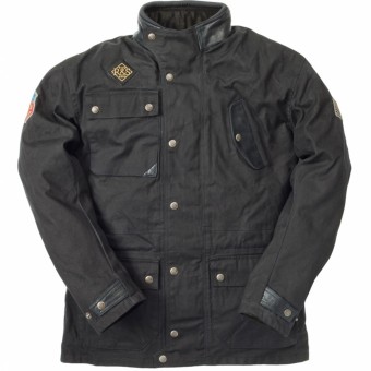 Giacche Moto Lunghe Ride & Sons Escape Waxed Black Giacche Moto Lunghe Ride & Sons Escape Waxed Black