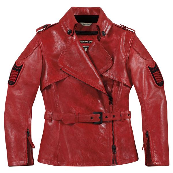 Giacche Moto Lunghe ICON Federal Red