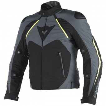 Giacche Moto Lunghe Dainese Hawker D-Dry Black Ebony Yellow Fluo