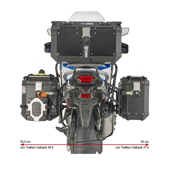 Givi Paio di Valigie Monokey Trekker Outback 48L + 37L Silver Pack2