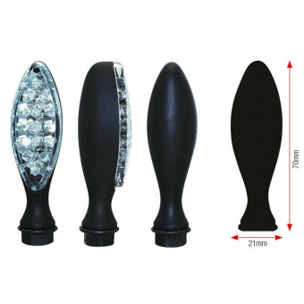 Lampeggianti moto & scooter Bihr Elipse LED in metallo nero