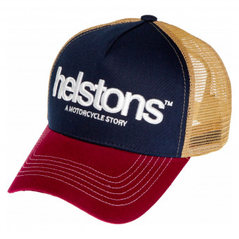 Berretti da baseball moto Helstons Logo Burgundy Blue Beige