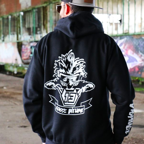 100% Bitume Hoodie Asphalt Black