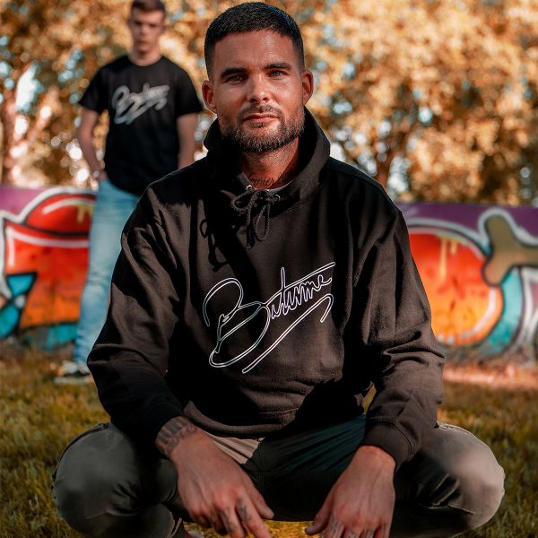 Pullover Moto 100% Bitume Art Letter Black White Hoodie