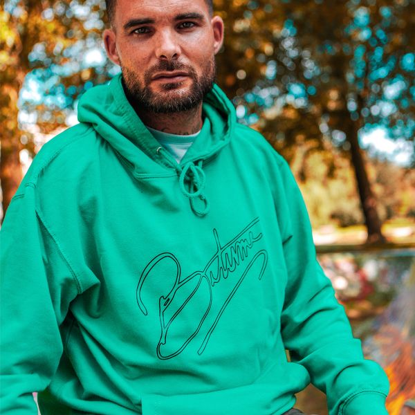 Pullover Moto 100% Bitume Art Letter Mint Black Hoodie