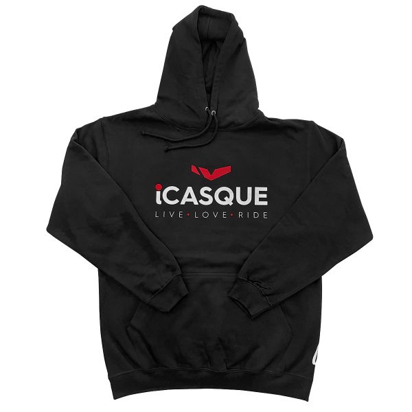 Pullover Moto iCasque iCasque Hoodie Live Love Ride Black
