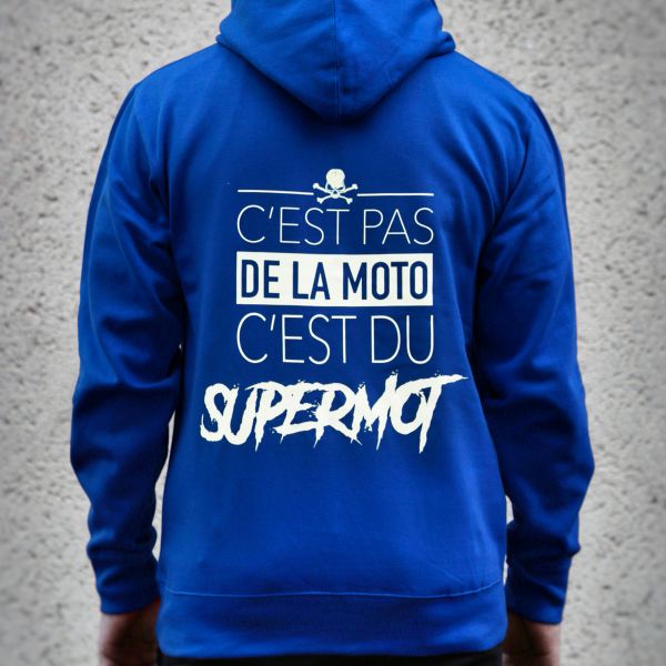 Pullover Moto Kikaninac Sweat Hoodie Supermot Blu
