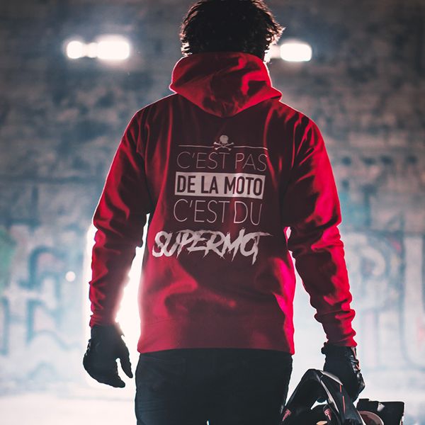 Pullover Moto Kikaninac Sweat Hoodie Supermot Rosso