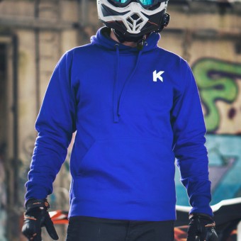 Kikaninac Sweat Hoodie Supermot Skull Blu