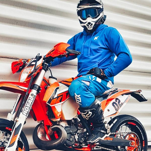 Kikaninac Sweat Hoodie Supermot Skull Blu