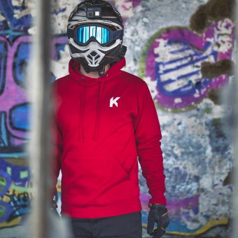 Kikaninac Sweat Hoodie Supermot Skull Rosso