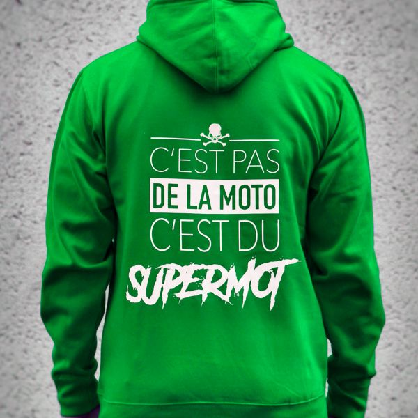 Pullover Moto Kikaninac Sweat Hoodie Supermot Verde Pullover Moto Kikaninac Sweat Hoodie Supermot Verde