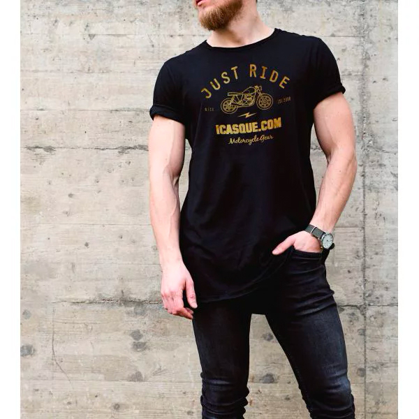 T-Shirt Moto iCasque Just Ride Black T-Shirt Moto iCasque Just Ride Black