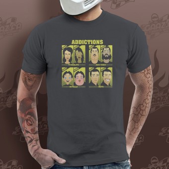 T-Shirt Moto Gaaz Addictions (Grigio Scuro)