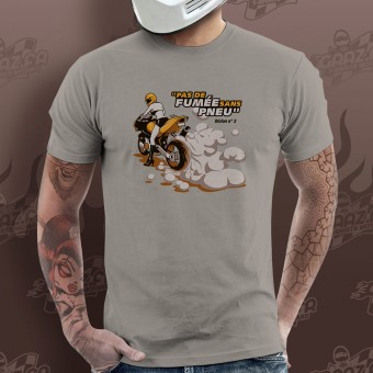 T-Shirt Moto Gaaz Pas de Fumee sans Pneu (Grigio Chiaro)
