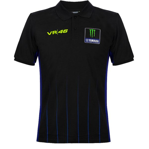 T-Shirt Moto VR 46 Polo Yamaha Dual Black