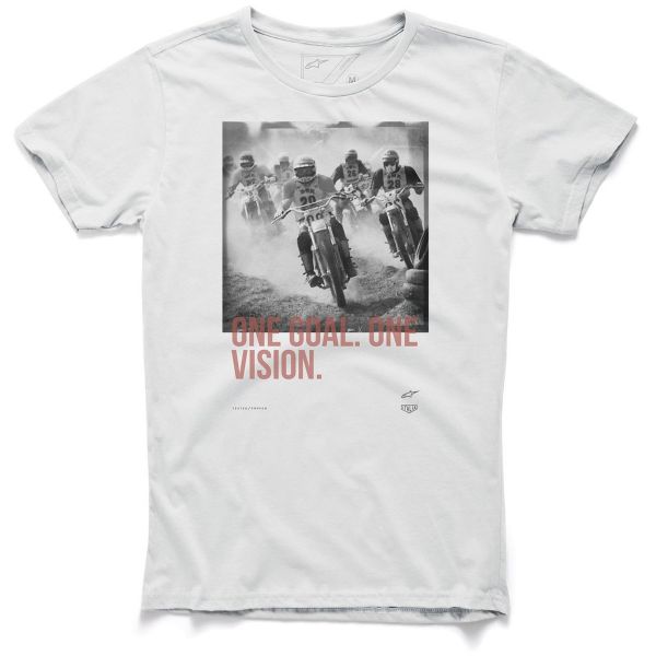 T-Shirt Moto Alpinestars Stampede Tee Off White