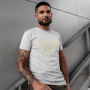T-Shirt Moto 100% Bitume Art Letter Grey Neon Yellow Tee
