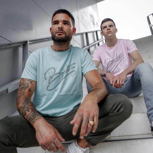 T-Shirt Moto 100% Bitume Art Letter Mint Black Tee