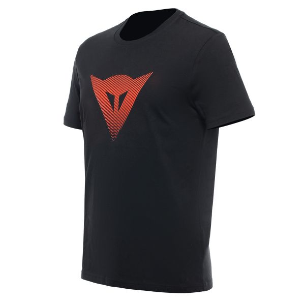 T-Shirt Moto Dainese Logo Black Fluo Red