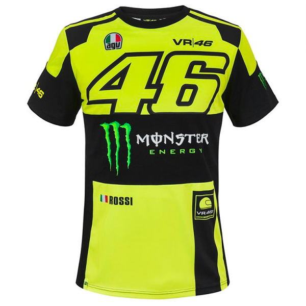 T-Shirt Moto VR 46 T-Shirt Replica Monster VR46 Giallo Fluo
