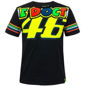 T-Shirt Moto VR 46 T-Shirt Stripes VR46 Nera