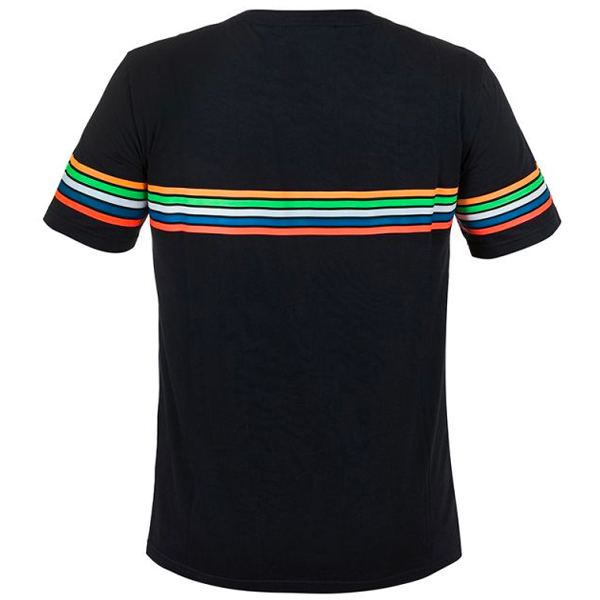 VR 46 T-Shirt Stripes VR46 Nera