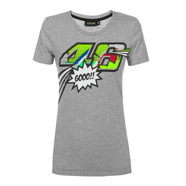 T-Shirt Moto VR 46 T-Shirt Woman Classic Pop Art Grey