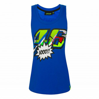 T-Shirt Moto VR 46 Tank Top Woman Pop Art Turquoise