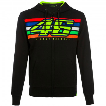 Giacche VR 46 Hoodie Stripes VR46 Black