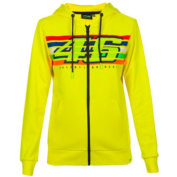 Giacche VR 46 Hoodie Woman Stripes Yellow