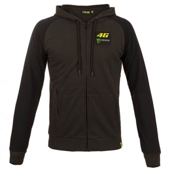 Giacche VR 46 Hoodie Zip Dual Monster VR46 Nero Grigio