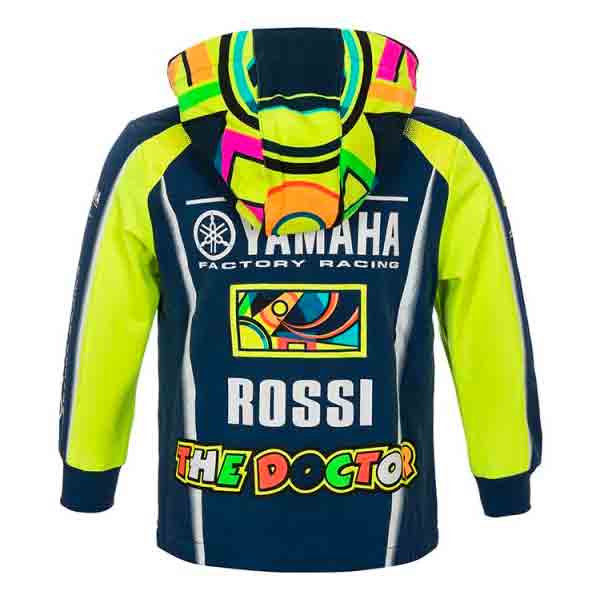 VR 46 Hoodie Zip Kid Racing Yamaha VR46 Blu