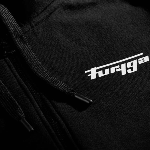 Furygan Felpa con cappuccio Corpo Zip Nero Bianco